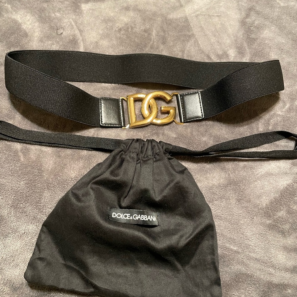 Dolce & Gabbana black stretch belt Size 85, medium